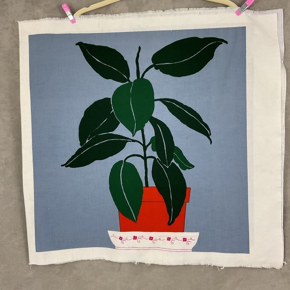 MCM style potted plants fabric panels each 21” x 21.5” - Picture 8 of 9